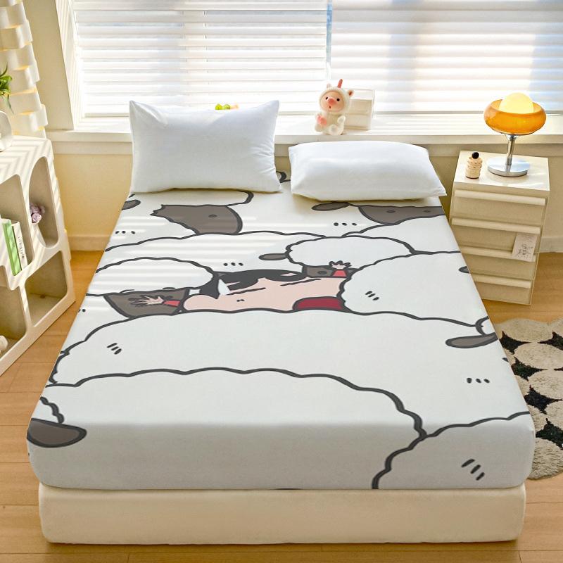 Cartoon Crayon-Shin-Chan Soft Bedding Fitted Sheet Deep Pocket 30Cm,3D Pattern Fitted Sheets Fade Resistant Multiple Sizes