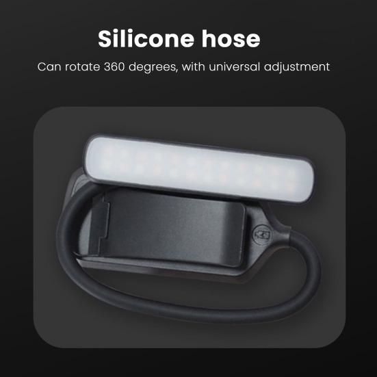 24 LED Rechargeable Book Light for Reading in Bed Stepless Dimming Clip Reading Light with 3 Colors And 5 Brightness for Studying