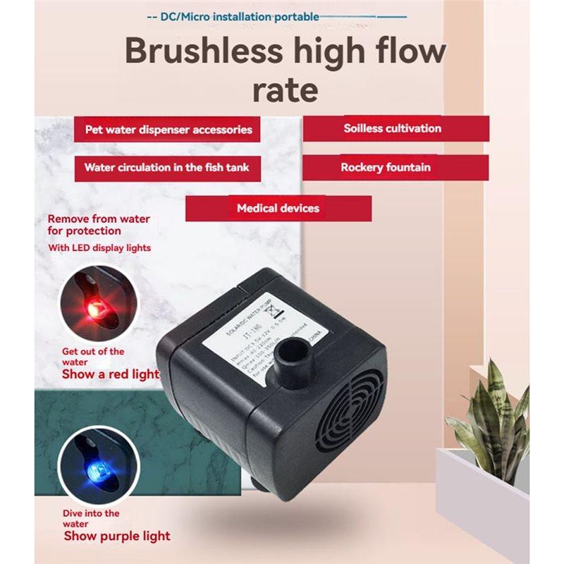 A03F-JT-180 DC 5V Für Solarbrunnen Fischbecken Mini DC Bürstenlose Tauchpumpe 190L/H Leise Wasserzirkulationspumpe