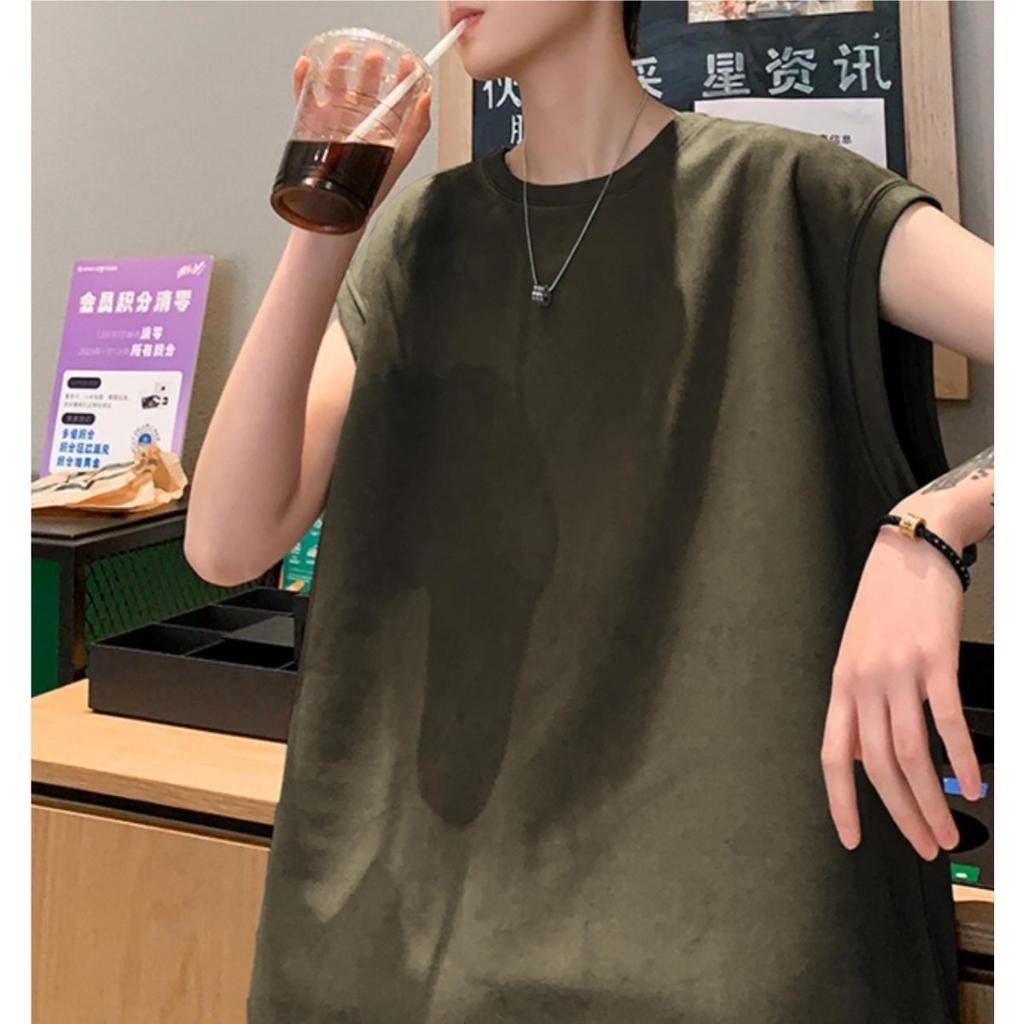 Buckskin Vest Men's Summer New American Retro Loose Trendy Brand Casual Sports Sleeveless Waistcoat T-sleeve