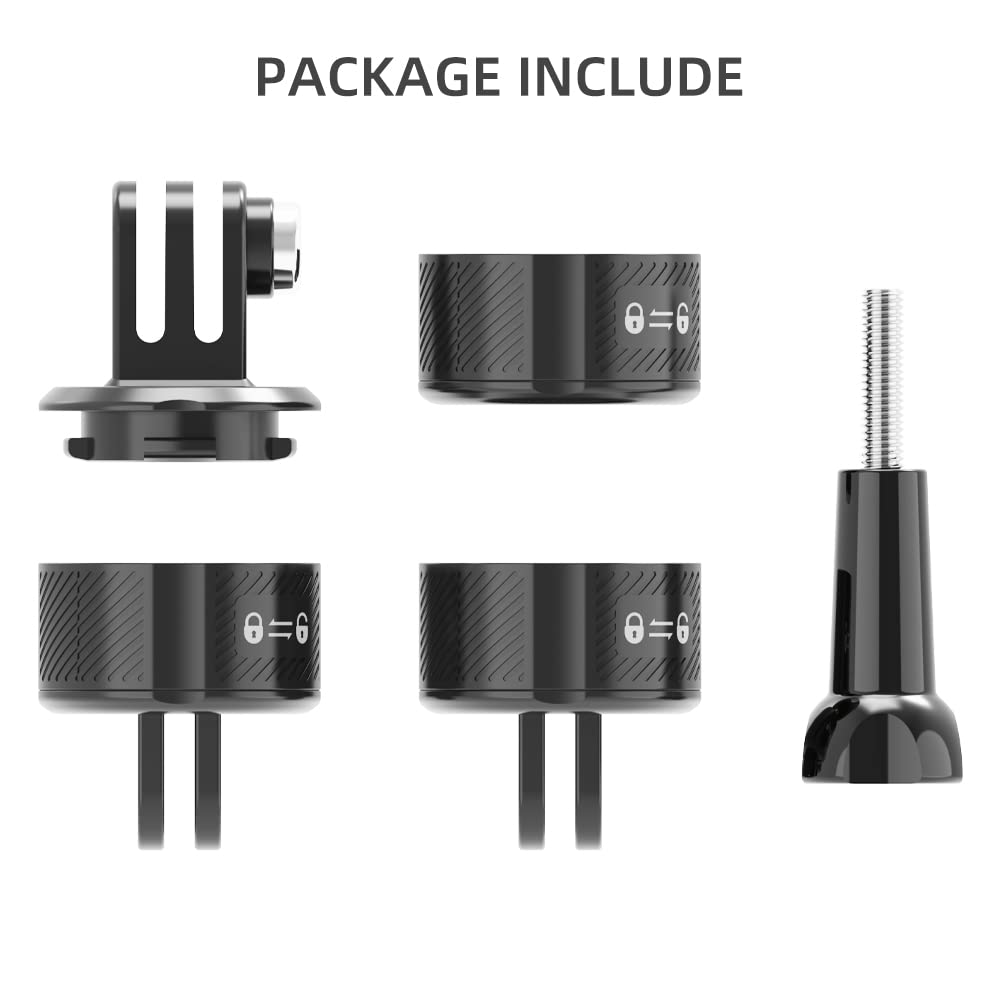 SUREWO Quick Release Base Mount Kit for Magnetic Suction Swivel Lock Adapter Compatible with GoPro Hero 12 11 10 9 8 7 6 5 DJI Osmo Action Quick