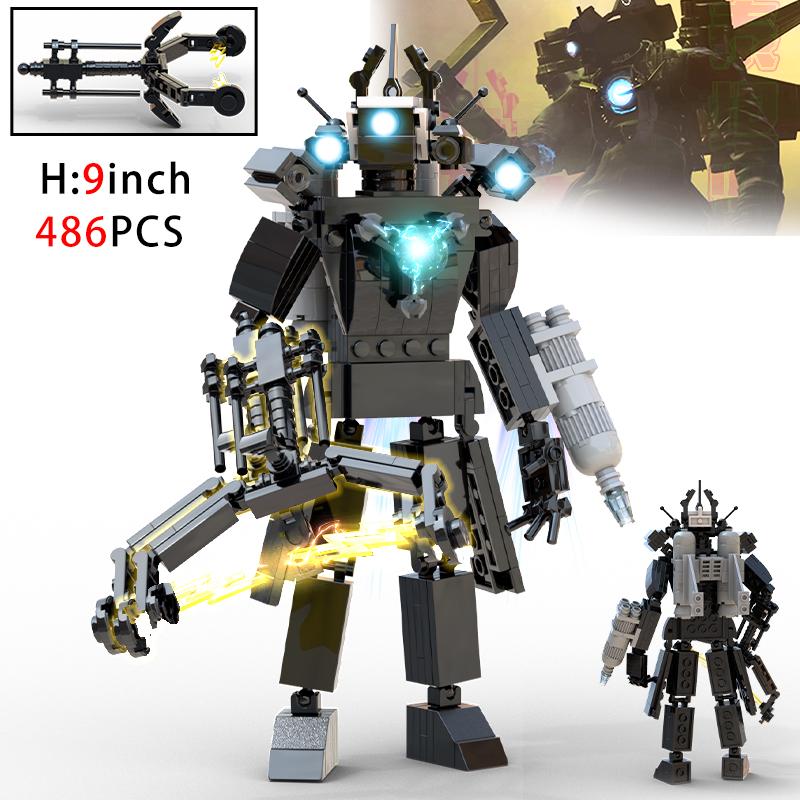 New Skibidi Toileted Titan Clock King 2.0 Building Blocks TVman Speakerman Model Toys for Kid Boys Ideas Gifts Xmas Easter Gift