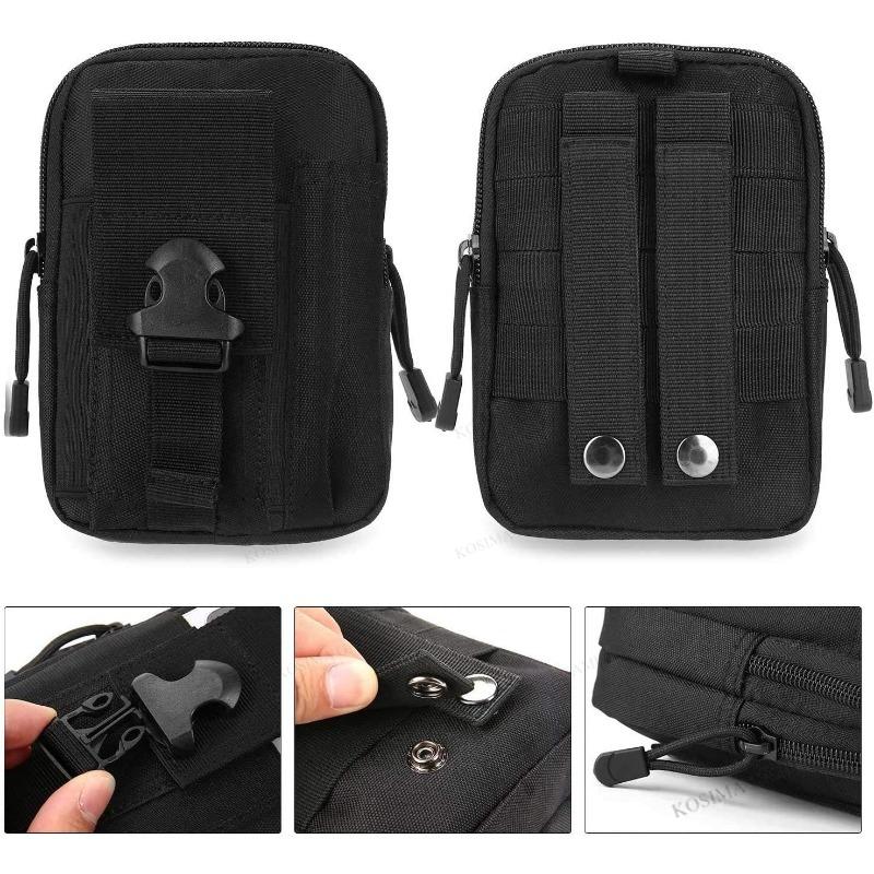 Tactical Molle Pouch, Universal EDC Waist Bag Belt Pouches, Outdoor Belt Bags Gear Tool Gadget Pocket with Cell Phone Holster