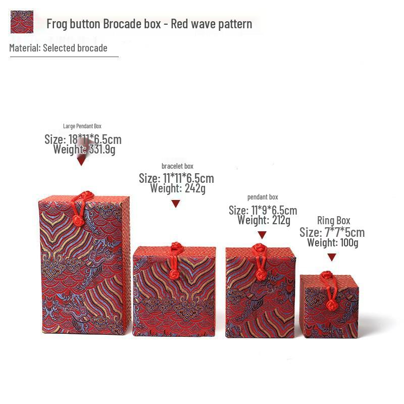 Brocade Bracelet, Rope Buckle Retro Jewelry Box; Pendant Necklace Storage for Jade and Play.
