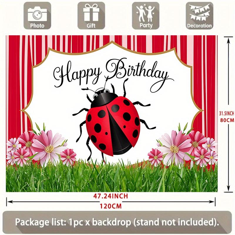 Red Floral Birthday Backdrop 1pc - Studio Photo Prop