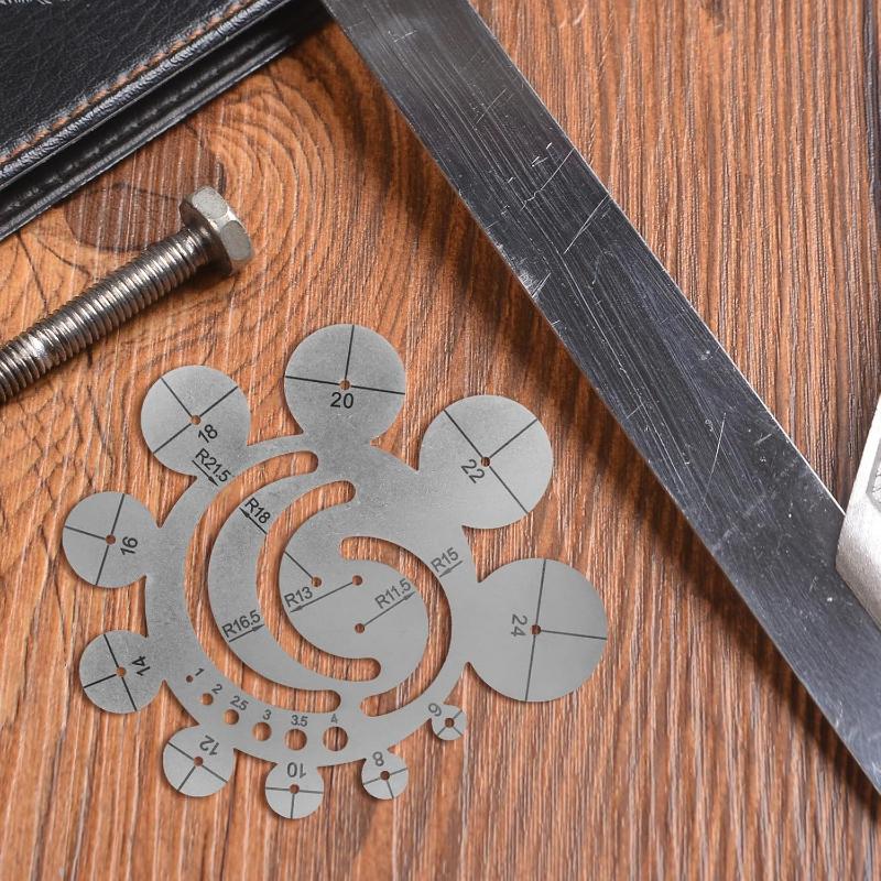 11 in 1 Radius Gauge Circle Template Clear Scale 8-24mm Round Corner Arc Measuring Tool for Student School Drafting Projects