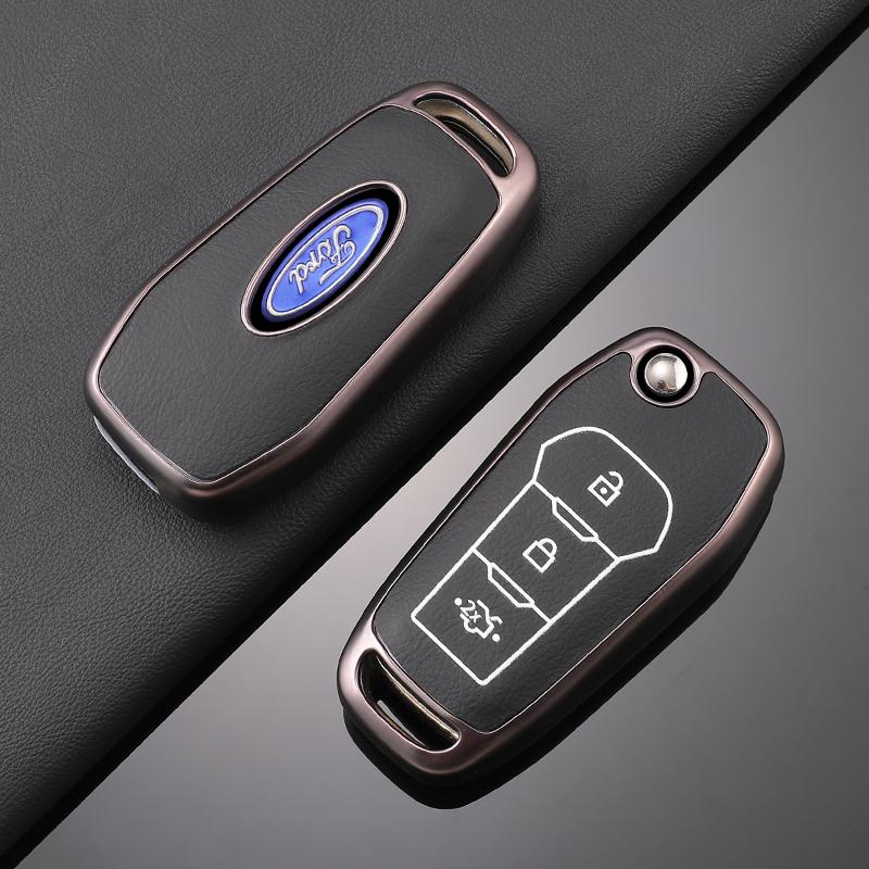 TPU Car Flip Key Cover Case Protective Shell Bag Keychain Holder for Ford Fusion Fiesta Escort Mondeo Everest Ranger Accessories
