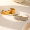 18K Gold High-Gloss Curved Stainless Steel Women's Bracelet with Non-Fading Titanium Steel