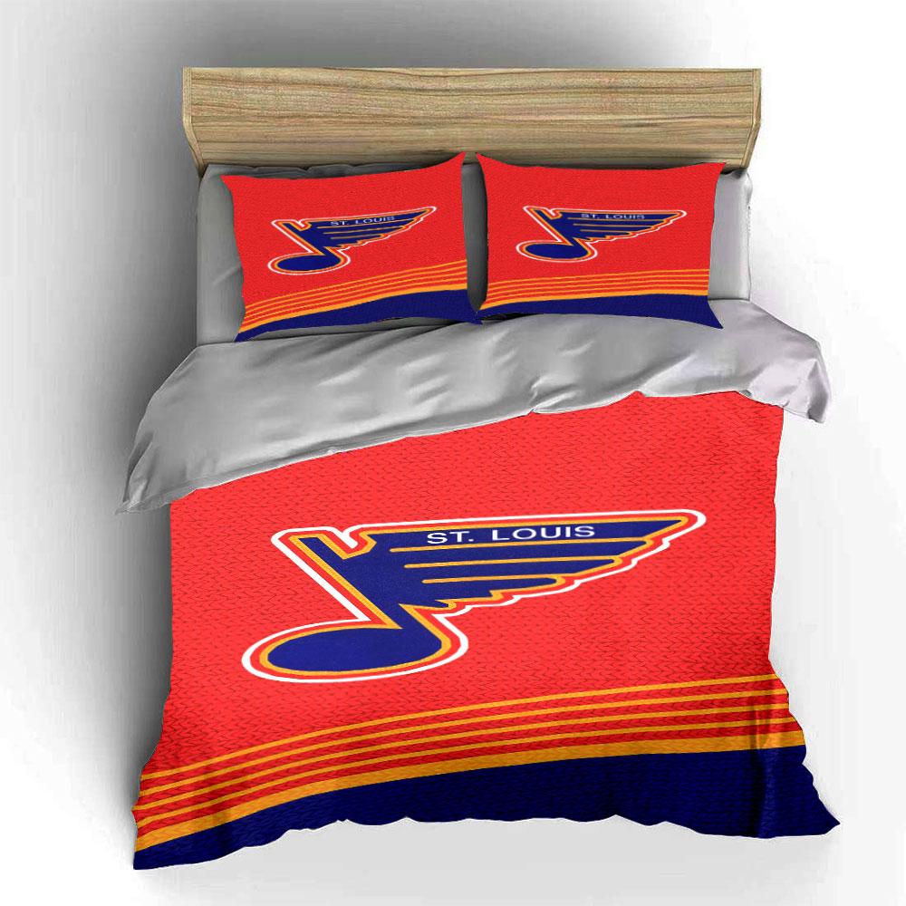 "St. Louis Blues Logo Design Bedding Set" Print Bedding Set Duvet Cover Pillowcases (1* Duvet Cover 2* Pillowcases Do Not Include Comforter)