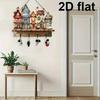 DIY Painted Patterns Home Storage Wall Hangings Cute 2D Flat Room Decor Wooden Moving Gift Storage Hooks DIY Hooks 30x23cm