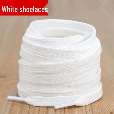 Cordones planos blancos para AJ1, Air Force One, AF1, Zapatillas de lona para hombre y mujer - Incluye par blanco y negro