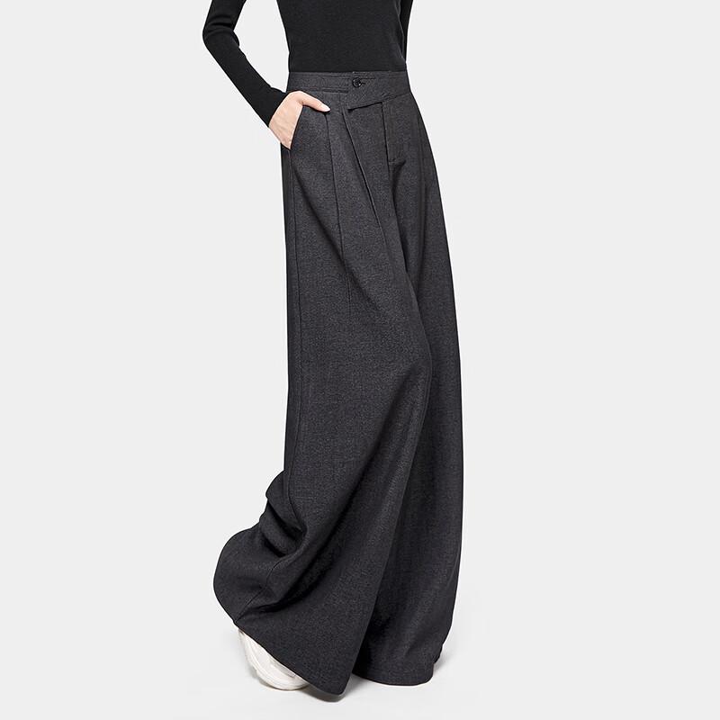 SheChi Women's High-Waist Drapey Wide-Leg Trousers
