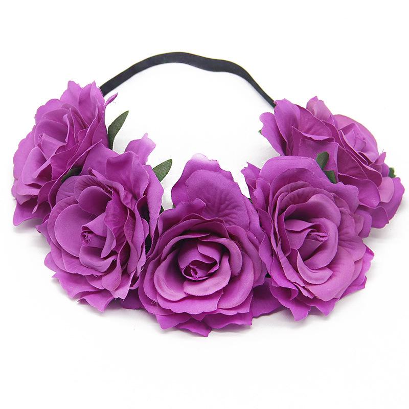 Europäisches & Amerikanisches Braut Urlaubs Rosen Girlande Stirnband für Weihnachten, Karneval, Maskenball