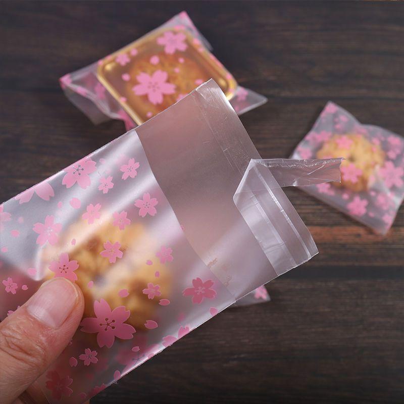 Frosted Mooncake Packaging Bag Cake Tray Self Sealing Handmade Soap Cookies Donut Snowflake Pastry Packaging Self-adhesive Bag