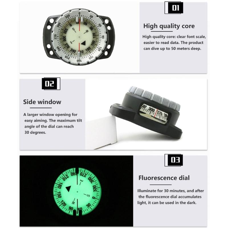 Watertight Diving Compasses Underwater Camping Compasses with Elastics Bracelets Diving Watchband Navigations Compasses