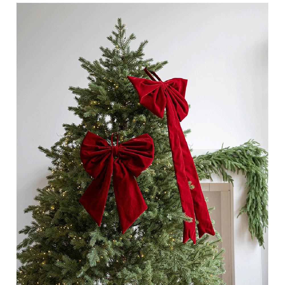 Velvet Fabric Large Bow Ribbon Ornament for Holiday For Window and Home Hanging Decoration Enhancing Festive Mood