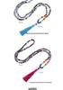 Creative 108 Beads Colorful Stone Necklace & 8mm Chinese Tassel Knot Bracelet