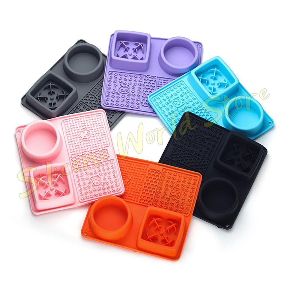 SW Pet Licking Pad Dog Cat Lick Silicone Mat Pet Slow Food Plate Feeding Bowl for Sucker Foods Training Dogs Bathing Distraction