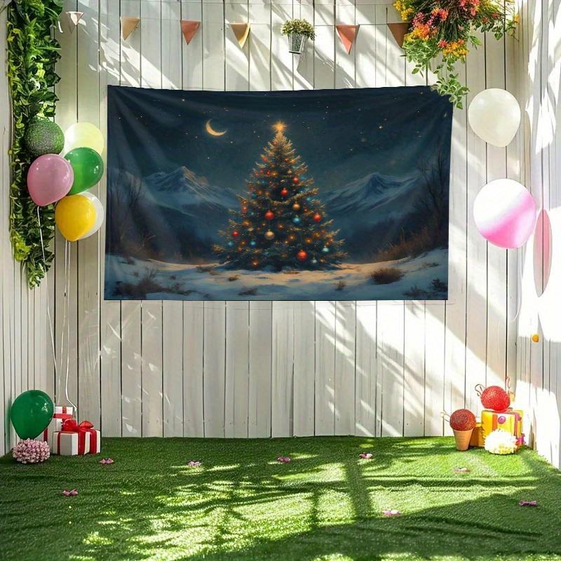 Blue Sky And Snow Wall Hanging Tapestry  Christmas Tree Wall Hanging Tree Wall Hanging Gorgeous Christmas Tree Fireplace Gifts