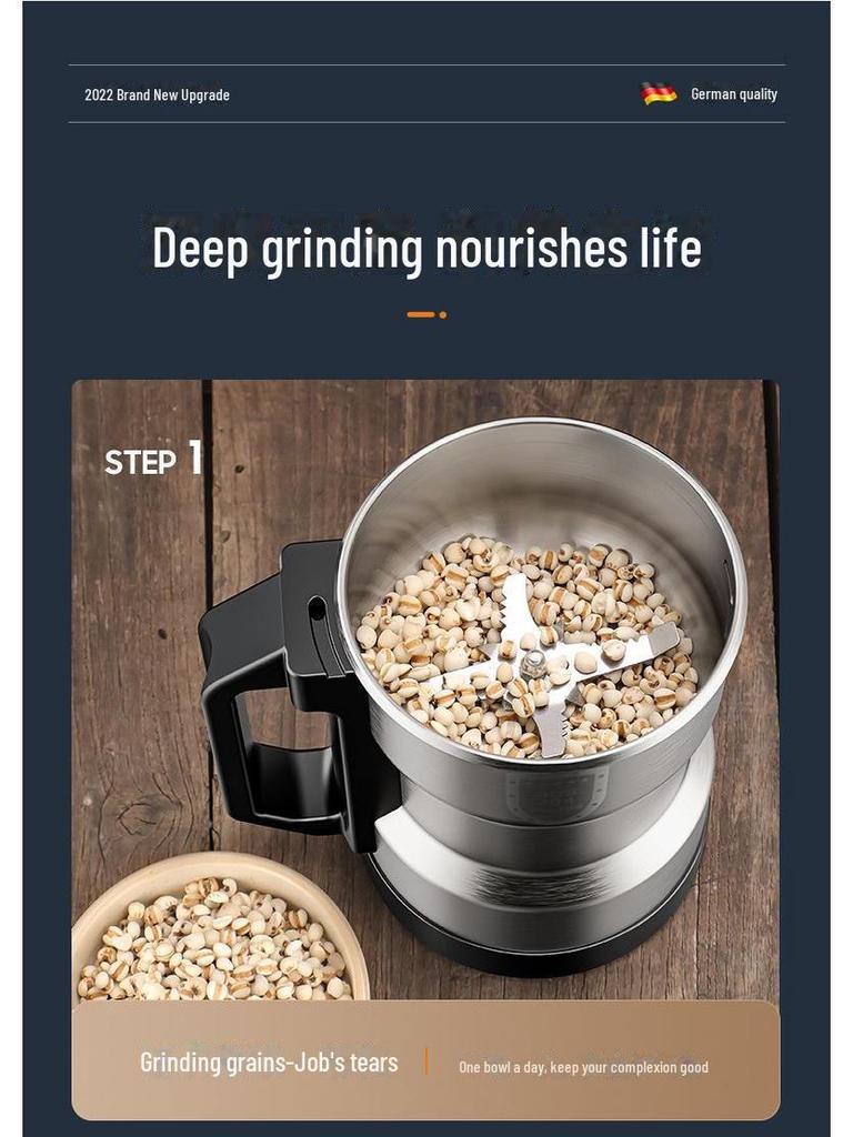 Multifunctional Stainless Steel Grinder for Grinding Medicinal Materials and Grains