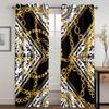 3D Luxurious Style Baroque Ebony Golden Trendy 2 Panels Shading Windowpane Drape Ideal for Livingroom Space Bedchamber Decoration Grommet