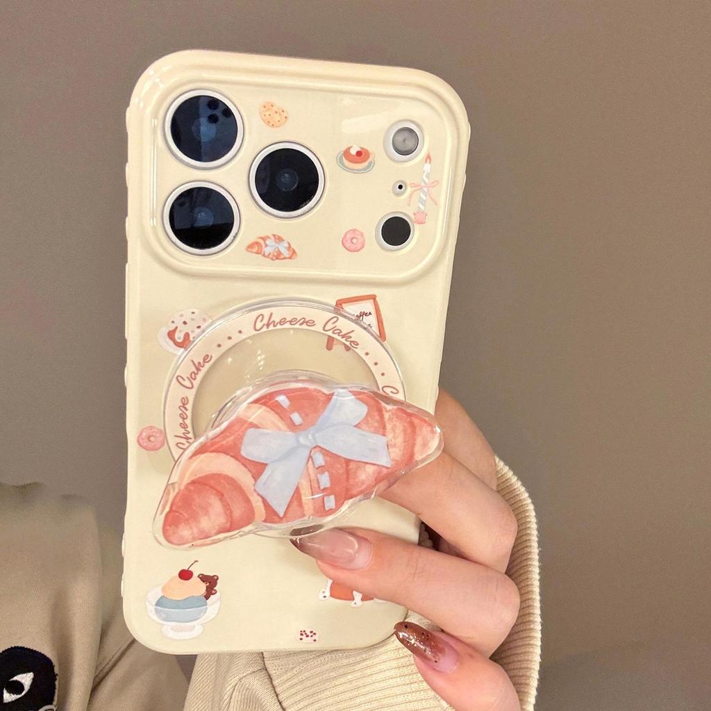 Creative Bread House Stand Phone Case for iPhone 16, iPhone 17, iPhone 17 Pro Max