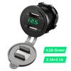 12V Auto USB Ladegerät Adapter 24V Zigarettenanzünder Ladegerät Dual USB Zigarettenanzünder mit Voltmeter 4,2A Auto Schnellladegerät Zigarre