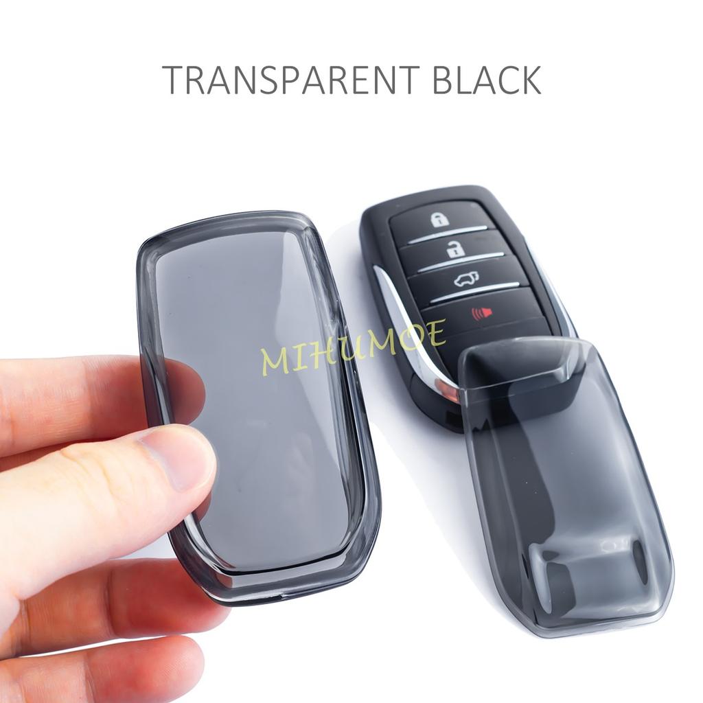Black Transparent Key Fob Case Cover For Toyota Corolla Cross Sienna Venza Harrier Hilux Tundra Mirai Land Cruiser