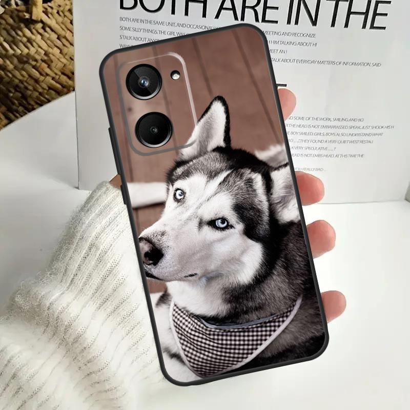 Animal Husky puppy Case For Realme C55 C53 C51 C35 C33 C30 C67 C21Y C25s C15 9 10 12 11 Pro Plus GT Neo5 Cover