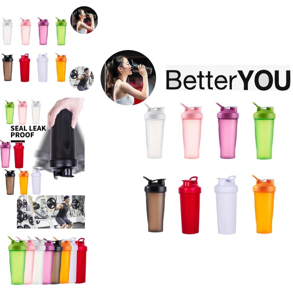 Customized Logo Pp Sports Shaker Bottle 600ml Fitness Portable Water Bottle