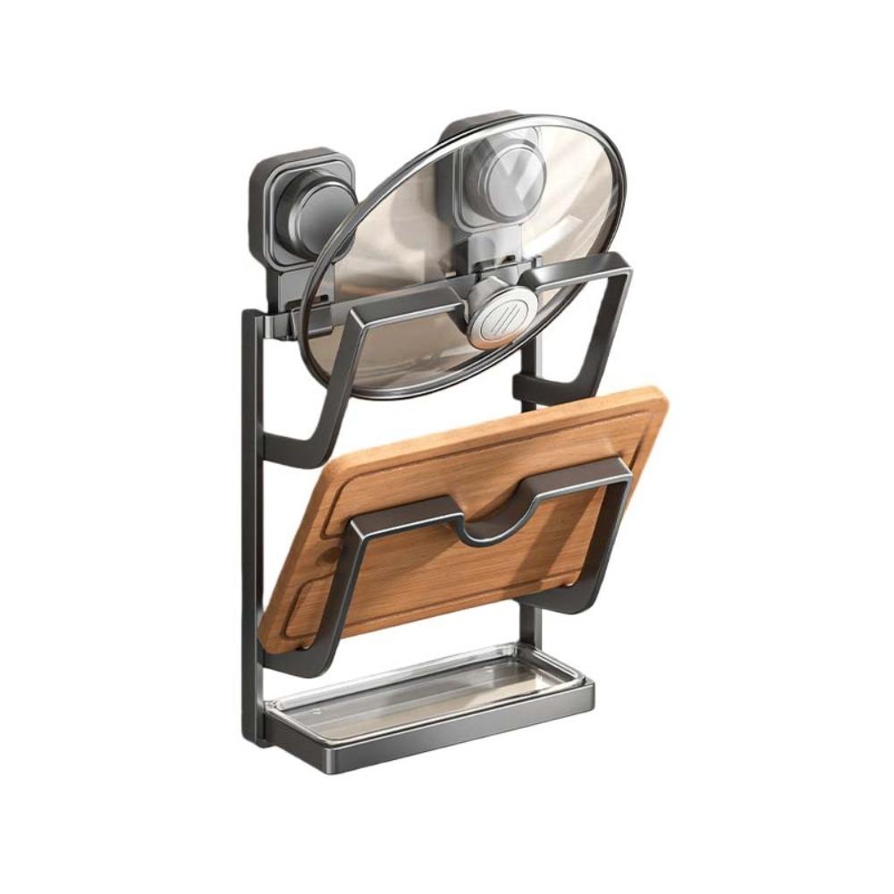 Carbon Steel Suction Cup Pot Lid Rack Cookware Storage Cutting Board Storage Home