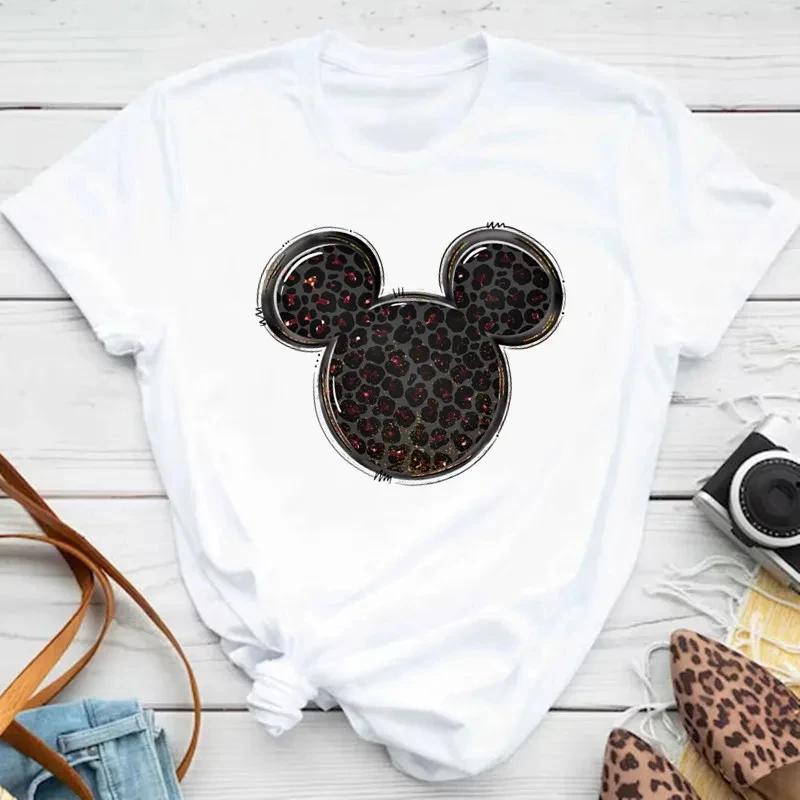 Minne Mouse Head Printed Cotton TShirt Womens Design Trend Aesthetic Fashion TShirt Top Short Sleeve