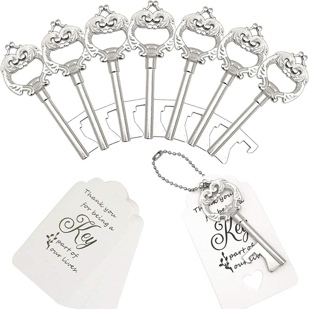 Vintage Key Style Bottle Opener, 50-Pack for Weddings & Parties