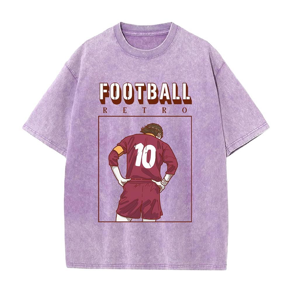 T-shirt Stampata Calcio Uomo Donna Abbigliamento Vintage Lavato Oversize T-shirt Estiva Manica Corta Cotone Magliette Top
