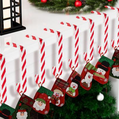 Noel Çorabı Kancaları Şömine Noel Çorabı Askıları Baston Şekilli Kaymaz Çorap Tutucular Şömine için Noel Partisi Dekorasyonu