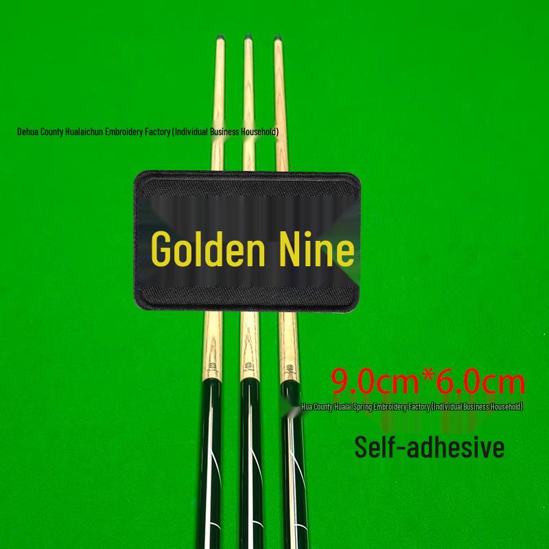 Billiard Cue Case Velcro Patch: Embroidered Logo Self-Adhesive Wrap Badge