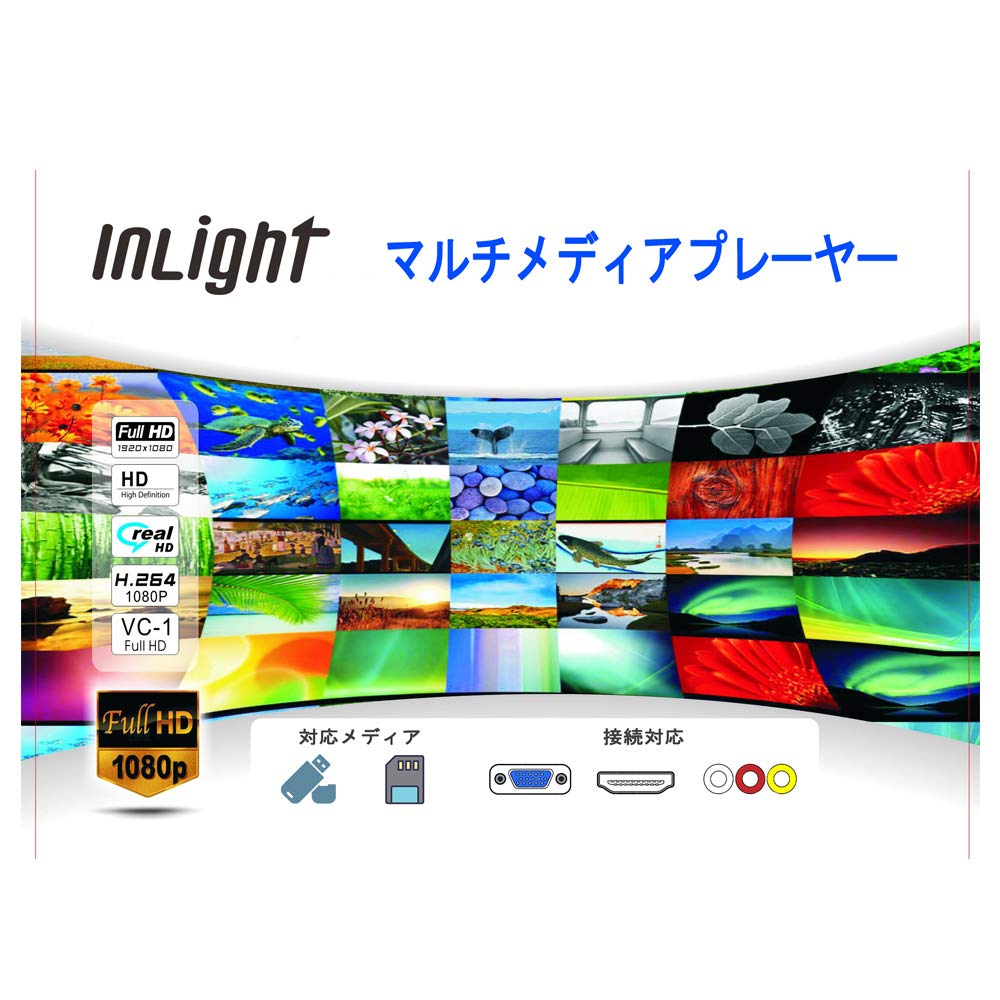 InLight Media Max Resolution SD Card and USB and Photo and Component TV Photo and Video Playback on Included HDMI Cable Player, 38402160p 30fps,