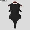 INCERUN Herren Tiefer U-Ausschnitt Ärmellos Figurbetonte Jumpsuits Playsuits Leotard Unterwäsche