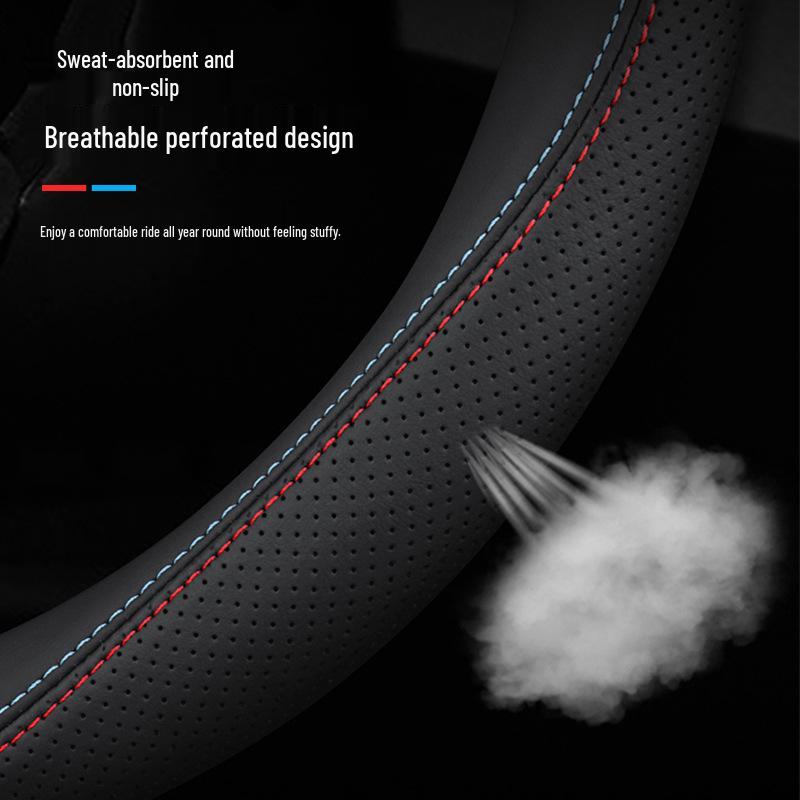 Premium Leather Anti-slip Steering Wheel Cover for Geely Galaxy L7/L6/E8 - Ultra-thin Design