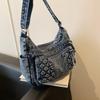 Denim Crossbody Bag for Women with Multi - Pockets & Quilted Detail, Lightweight & Stylish Shoulder Purse