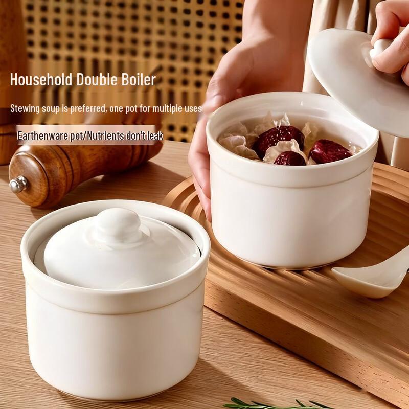 

DianRuiEn Ceramic Double Boiler Stew Pot
