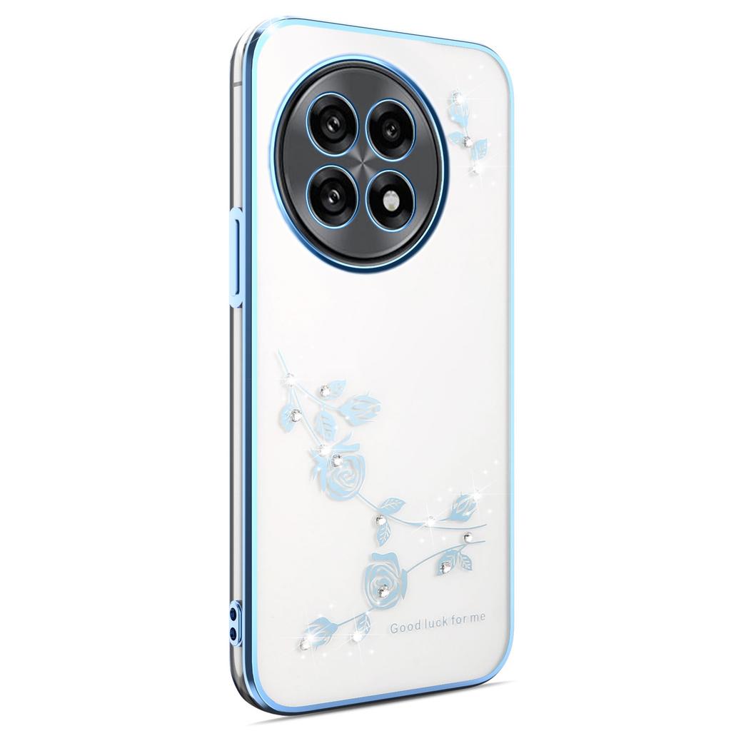 KADEM For OnePlus 13R 5G/Ace 5 5G/Ace 5 Pro 5G Case Flower Rhinestone Decor Electroplating TPU Phone Cover