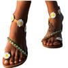 European and American style sweet flower flat open-toed casual comfortable cover finger flat beach sandals