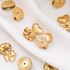 20pcs/lot Gold Color Flower Heart Stainless Steel Earring Studs Ears Hook Backs Stopper For Jewelry Making Earring Stoppers