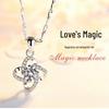 Fashion Four-Leaf Clover Imitation Moissanite Diamond Pendant Necklace