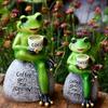 1 Piece Resin Patio Lawn Decoration Desktop Balcony Home Decoration Cartoon Animal Small Frog Statue Garden