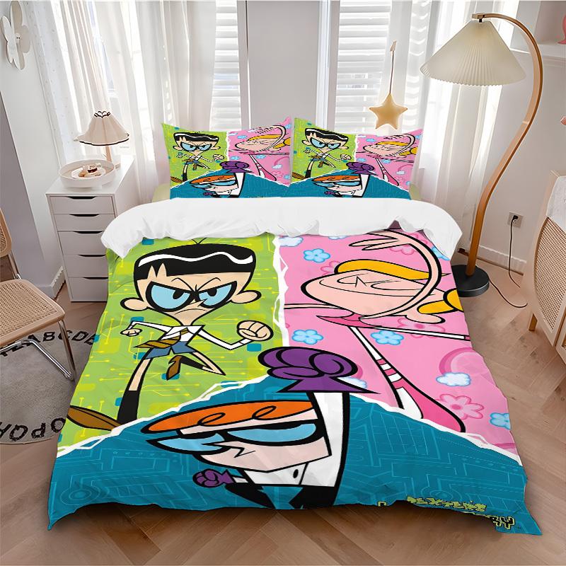 

3pc Dexter s Laboratory Bedding Set Guest Room Bedroom Decor Christmas Halloween Decor Birthday and Holiday Gifts- All Seasons 3pcs Quilt 137 135x200cm
