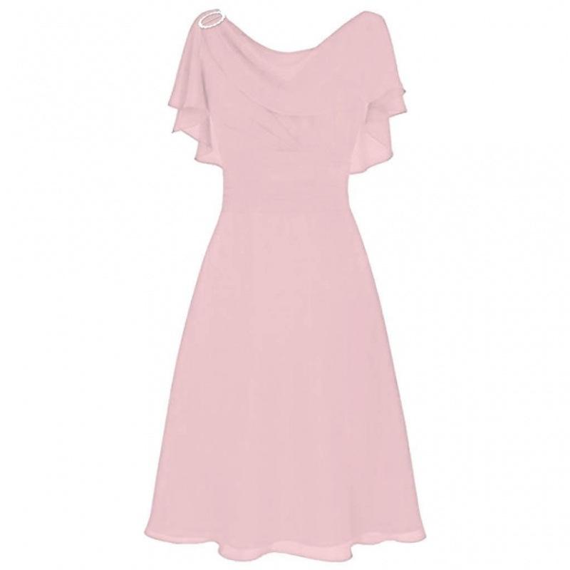 European and American new chiffon dress, women's sexy one-word shoulder wedding dress long dress women
