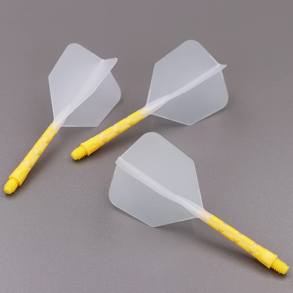 CUESOUL ROST T19 Big Wing Clear Flight Yellow Large Set of 3 Shaft-Integrated Flight, Shape, Two-Tone Color, + Shaft, Size, (CS-AK579-5L)