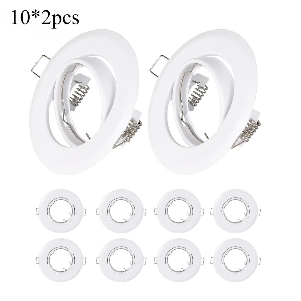 10/20pcs Recessed LED Ceiling Frame Single Ring for GU10/MR16 Downlight Bracket Holder Fixtures Spotlight Fitting Iron Metal